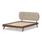 Baxton Studio Penelope Solid Walnut Wood Beige Upholstered Queen Size Platform Bed 131-7110 - alternate 4